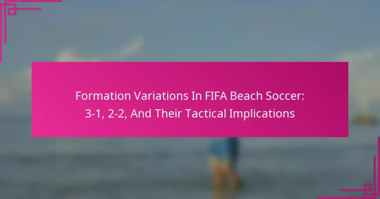 Formation Variations In FIFA Beach Soccer: 3-1, 2-2, And Their Tactical Implications