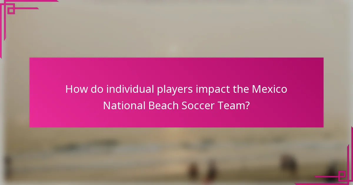 How do individual players impact the Mexico National Beach Soccer Team?