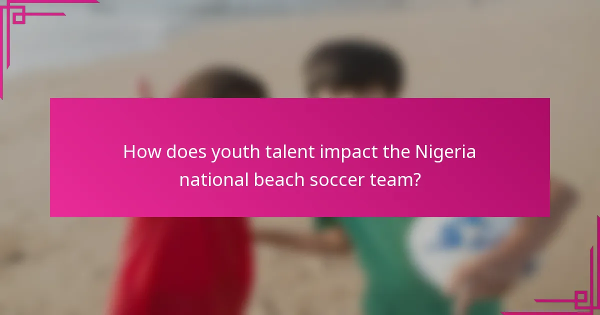 How does youth talent impact the Nigeria national beach soccer team?
