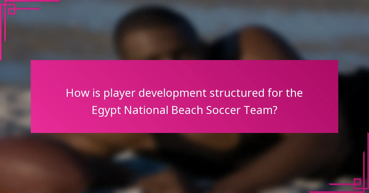 How is player development structured for the Egypt National Beach Soccer Team?