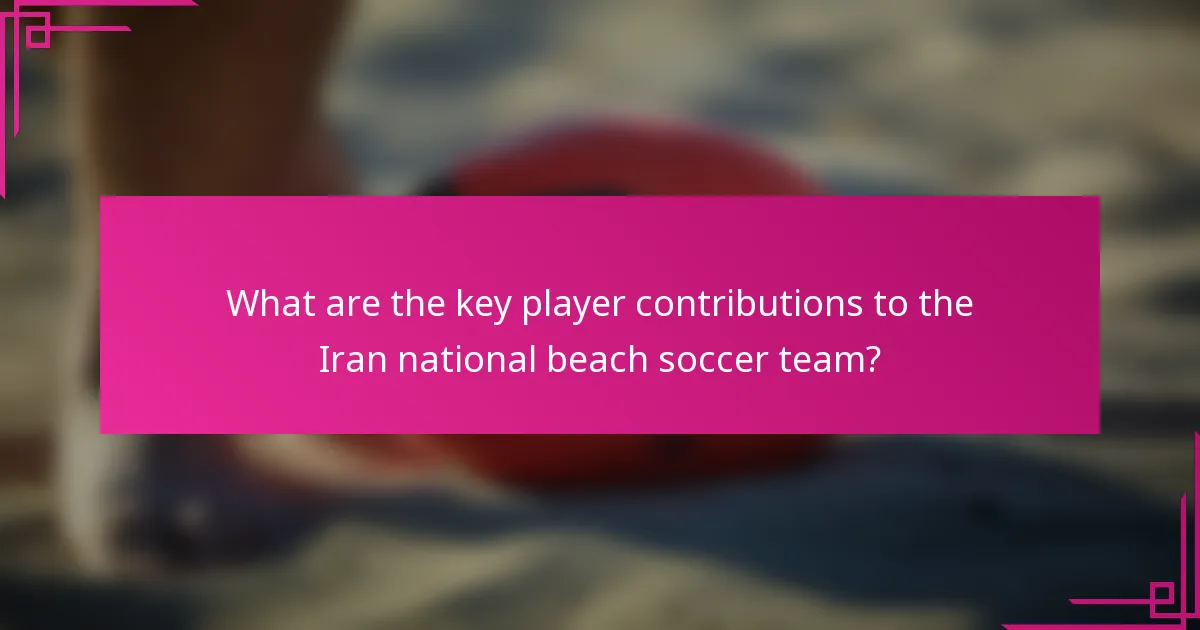 What are the key player contributions to the Iran national beach soccer team?