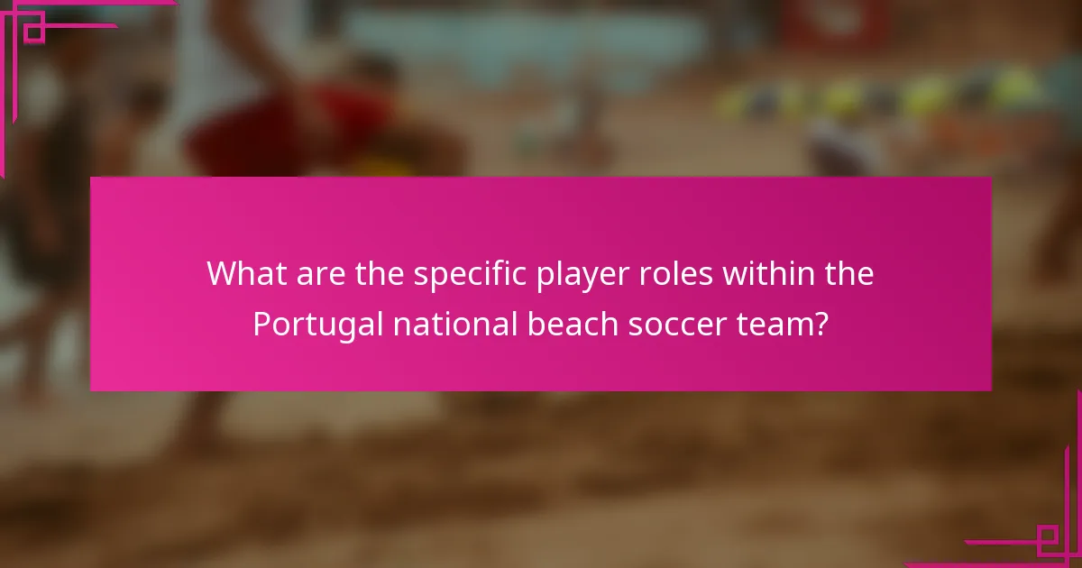 What are the specific player roles within the Portugal national beach soccer team?