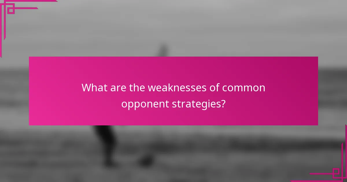 What are the weaknesses of common opponent strategies?