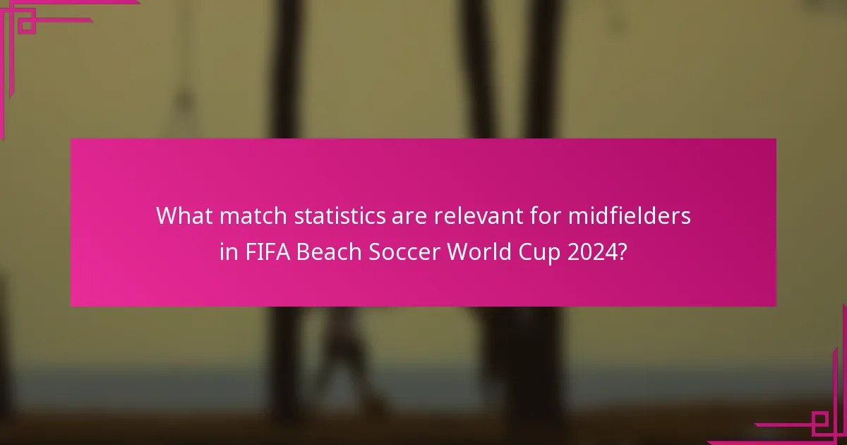 What match statistics are relevant for midfielders in FIFA Beach Soccer World Cup 2024?