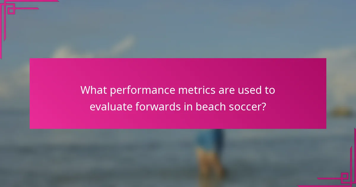 What performance metrics are used to evaluate forwards in beach soccer?