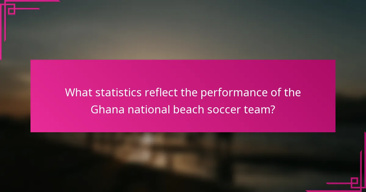 What statistics reflect the performance of the Ghana national beach soccer team?