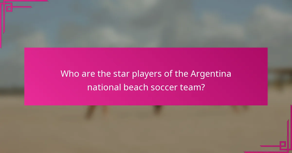 Who are the star players of the Argentina national beach soccer team?